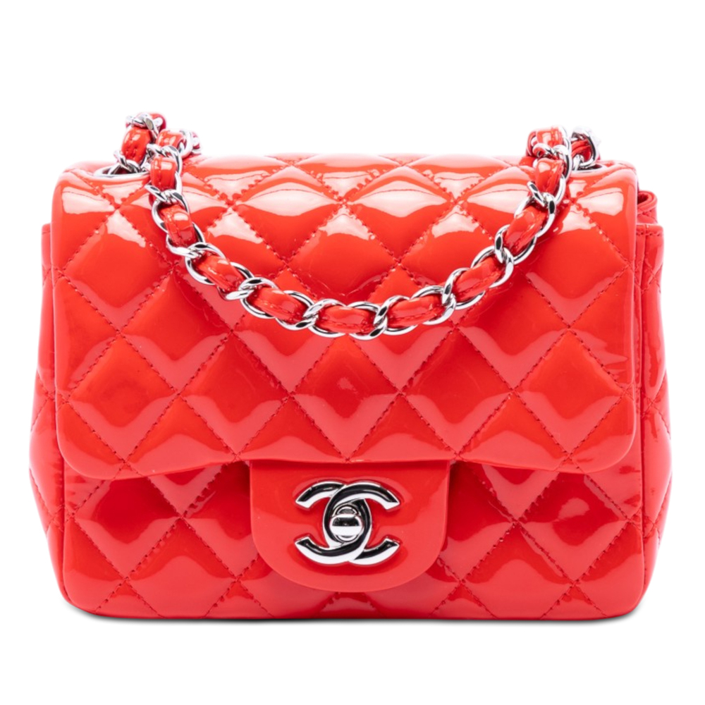 Pre-Loved Chanel Mini Square Classic Patent Single Flap